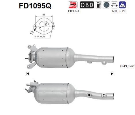 As FD1095Q Filtr sadzy / filtr cząstek stałych, układ wydechowy FD1095Q: Atrakcyjna cena w Polsce na 2407.PL - Zamów teraz!