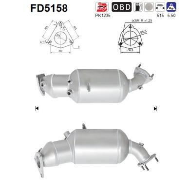 As FD5158 Soot/Particulate Filter, exhaust system FD5158: Buy near me in Poland at 2407.PL - Good price!