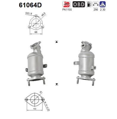 As 61064D Catalytic Converter 61064D: Buy near me in Poland at 2407.PL - Good price!