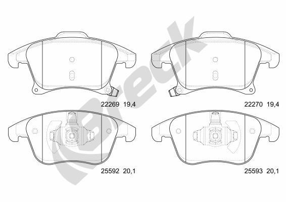 Breck Brake Pad Set, disc brake – price 176 PLN