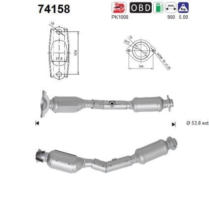 As 74158 Catalytic Converter 74158: Buy near me in Poland at 2407.PL - Good price!