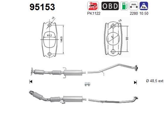 As 95153 Catalytic Converter 95153: Buy near me in Poland at 2407.PL - Good price!