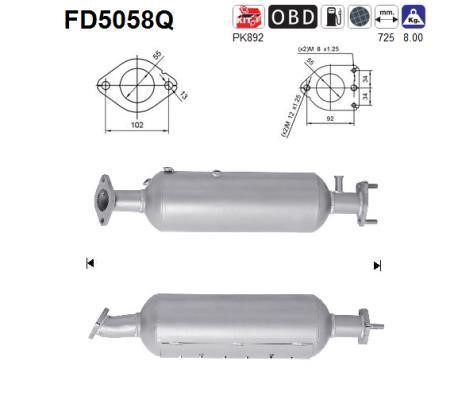 As FD5058Q Diesel particulate filter DPF FD5058Q: Buy near me in Poland at 2407.PL - Good price!