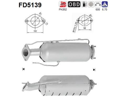 As FD5139 Soot/Particulate Filter, exhaust system FD5139: Buy near me in Poland at 2407.PL - Good price!