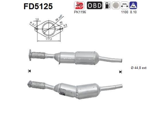 As FD5125 Soot/Particulate Filter, exhaust system FD5125: Buy near me in Poland at 2407.PL - Good price!
