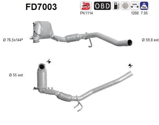 As FD7003 Dieselpartikelfilter DPF FD7003: Kaufen Sie zu einem guten Preis in Polen bei 2407.PL!