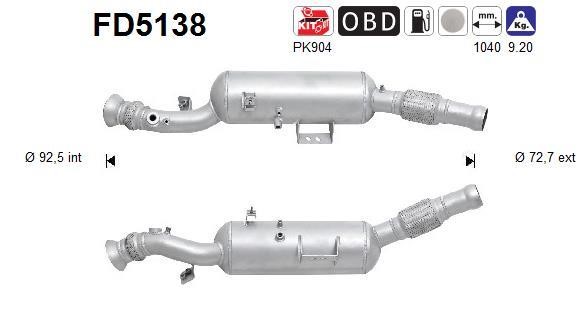 As FD5138 Soot/Particulate Filter, exhaust system FD5138: Buy near me in Poland at 2407.PL - Good price!