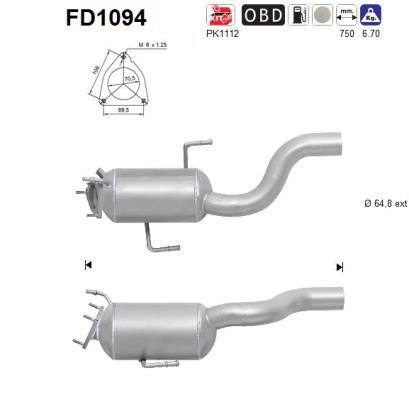 As FD1094 Soot/Particulate Filter, exhaust system FD1094: Buy near me in Poland at 2407.PL - Good price!