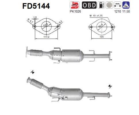 As FD5144 Soot/Particulate Filter, exhaust system FD5144: Buy near me in Poland at 2407.PL - Good price!