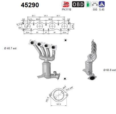 As 45290 Catalytic Converter 45290: Buy near me in Poland at 2407.PL - Good price!
