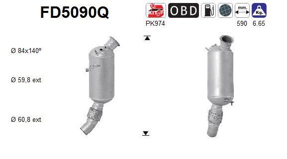 As FD5090Q Сажевый / частичный фильтр, система выхлопа ОГ FD5090Q: Купить в Польше - Отличная цена на 2407.PL!