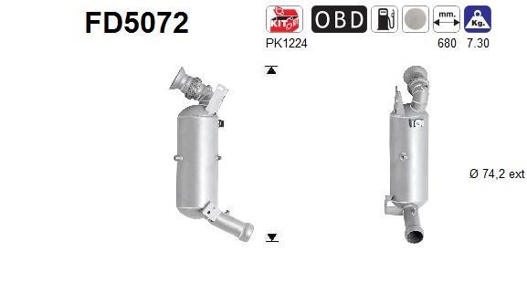 As FD5072 Soot/Particulate Filter, exhaust system FD5072: Buy near me in Poland at 2407.PL - Good price!