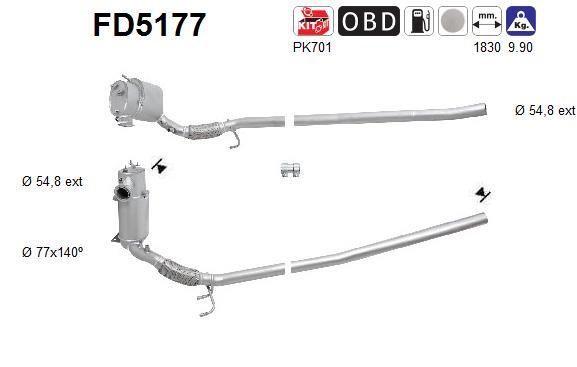 As FD5177 Сажевый / частичный фильтр, система выхлопа ОГ FD5177: Отличная цена - Купить в Польше на 2407.PL!