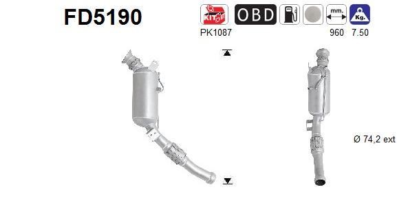 As FD5190 Ruß-/Partikelfilter, Abgasanlage FD5190: Kaufen Sie zu einem guten Preis in Polen bei 2407.PL!