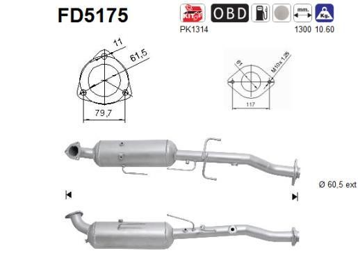 As FD5175 Сажевый / частичный фильтр, система выхлопа ОГ FD5175: Отличная цена - Купить в Польше на 2407.PL!