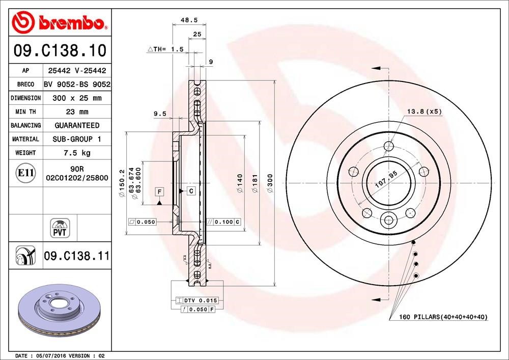 AP (Brembo) 25442V Tarcza hamulcowa 25442V: Dobra cena w Polsce na 2407.PL - Kup Teraz!