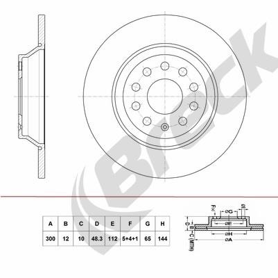 Breck BR 076 SA100 Rear brake disc, non-ventilated BR076SA100: Buy near me at 2407.PL in Poland at an Affordable price!