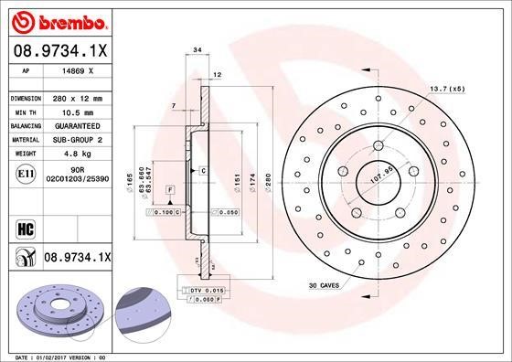 AP (Brembo) 14869 X Тормозной диск 14869X: Отличная цена - Купить в Польше на 2407.PL!