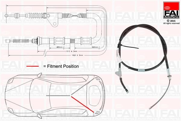 FAI FBC0152 Cable Pull, parking brake FBC0152: Buy near me in Poland at 2407.PL - Good price!
