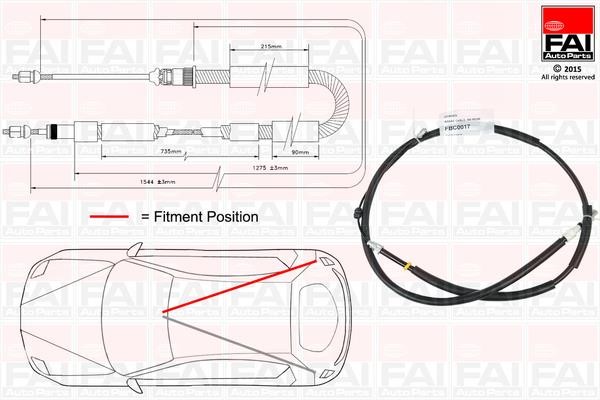 FAI FBC0017 Cable Pull, parking brake FBC0017: Buy near me in Poland at 2407.PL - Good price!