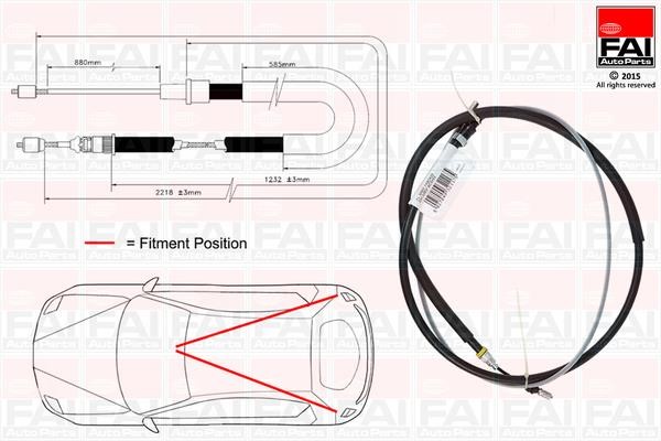 FAI FBC0170 Cable Pull, parking brake FBC0170: Buy near me at 2407.PL in Poland at an Affordable price!