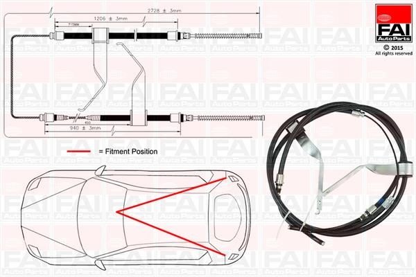 FAI FBC0074 Cable Pull, parking brake FBC0074: Buy near me in Poland at 2407.PL - Good price!