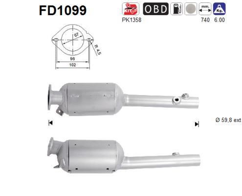 As FD1099 Soot/Particulate Filter, exhaust system FD1099: Buy near me in Poland at 2407.PL - Good price!