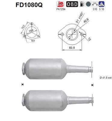 As FD1080Q Soot/Particulate Filter, exhaust system FD1080Q: Buy near me in Poland at 2407.PL - Good price!