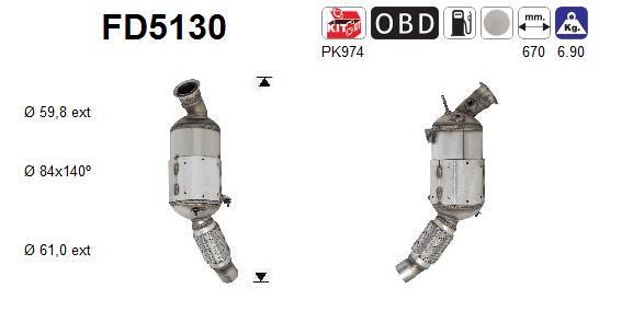 As FD5130 Soot/Particulate Filter, exhaust system FD5130: Buy near me in Poland at 2407.PL - Good price!