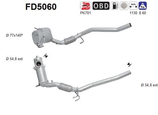 As FD5060 Сажевый / частичный фильтр, система выхлопа ОГ FD5060: Отличная цена - Купить в Польше на 2407.PL!