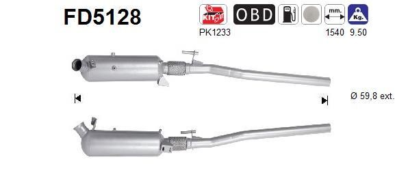 As FD5128 Ruß-/Partikelfilter, Abgasanlage FD5128: Kaufen Sie zu einem guten Preis in Polen bei 2407.PL!
