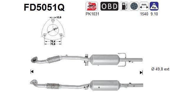 As FD5051Q Сажевый / частичный фильтр, система выхлопа ОГ FD5051Q: Отличная цена - Купить в Польше на 2407.PL!