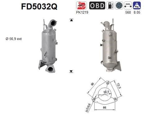 As FD5032Q Soot/Particulate Filter, exhaust system FD5032Q: Buy near me in Poland at 2407.PL - Good price!