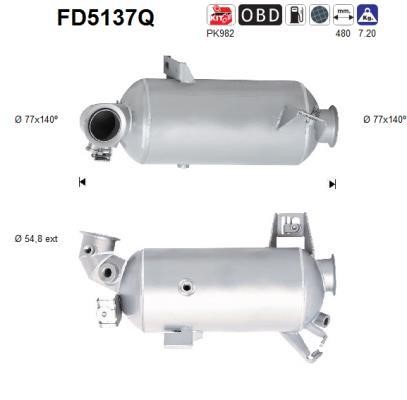 As FD5137Q Filtr sadzy / filtr cząstek stałych, układ wydechowy FD5137Q: Atrakcyjna cena w Polsce na 2407.PL - Zamów teraz!