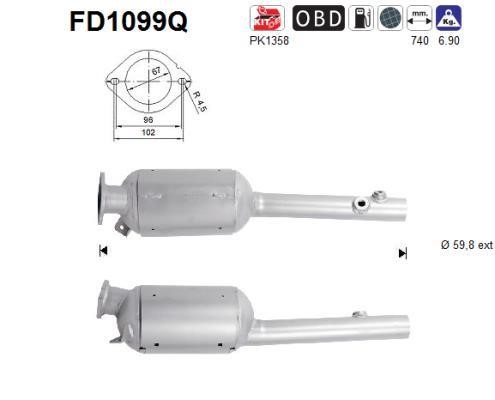 As FD1099Q Filtr sadzy / filtr cząstek stałych, układ wydechowy FD1099Q: Dobra cena w Polsce na 2407.PL - Kup Teraz!