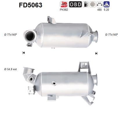 As FD5063 Ruß-/Partikelfilter, Abgasanlage FD5063: Kaufen Sie zu einem guten Preis in Polen bei 2407.PL!