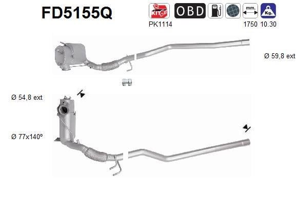 As FD5155Q Soot/Particulate Filter, exhaust system FD5155Q: Buy near me in Poland at 2407.PL - Good price!