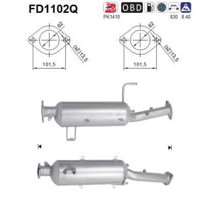As FD1102Q Soot/Particulate Filter, exhaust system FD1102Q: Buy near me in Poland at 2407.PL - Good price!