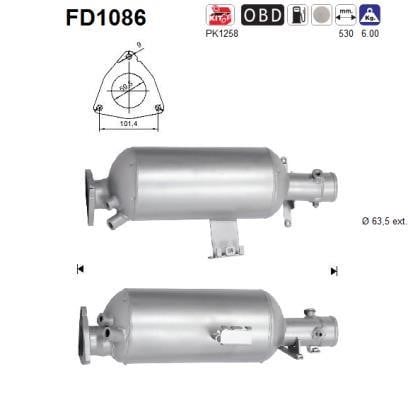 As FD1086 Soot/Particulate Filter, exhaust system FD1086: Buy near me at 2407.PL in Poland at an Affordable price!