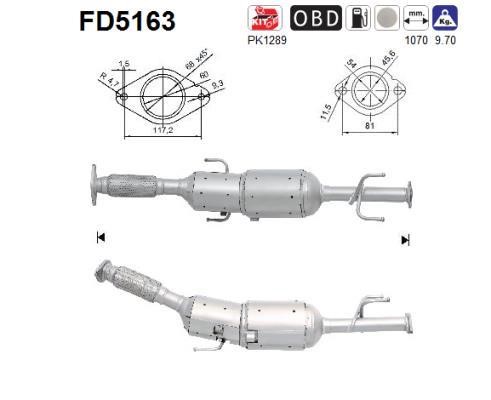 As FD5163 Soot/Particulate Filter, exhaust system FD5163: Buy near me at 2407.PL in Poland at an Affordable price!