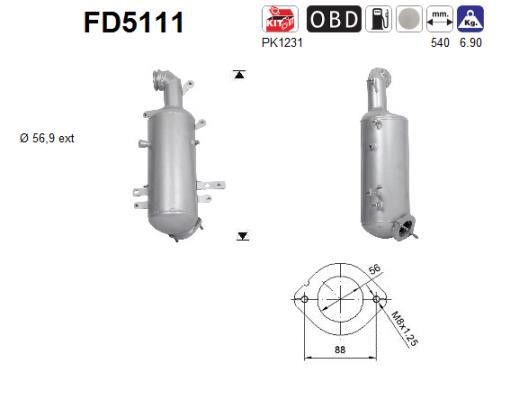 As FD5111 Ruß-/Partikelfilter, Abgasanlage FD5111: Kaufen Sie zu einem guten Preis in Polen bei 2407.PL!