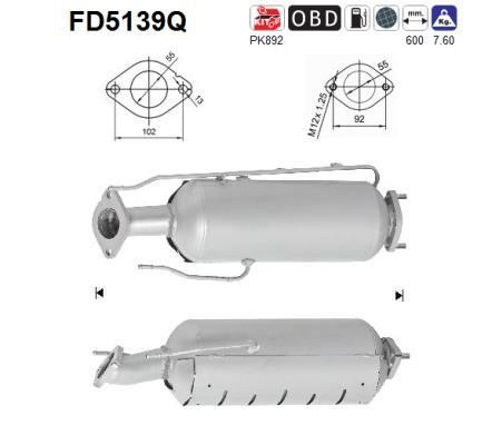 As FD5139Q Сажевый / частичный фильтр, система выхлопа ОГ FD5139Q: Отличная цена - Купить в Польше на 2407.PL!