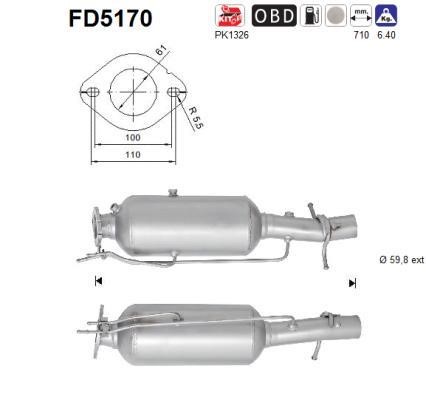 As FD5170 Filtr sadzy / filtr cząstek stałych, układ wydechowy FD5170: Dobra cena w Polsce na 2407.PL - Kup Teraz!