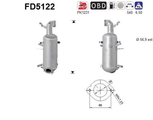 As FD5122 Soot/Particulate Filter, exhaust system FD5122: Buy near me in Poland at 2407.PL - Good price!