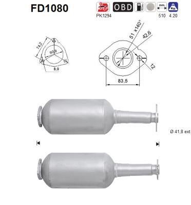 As FD1080 Soot/Particulate Filter, exhaust system FD1080: Buy near me in Poland at 2407.PL - Good price!