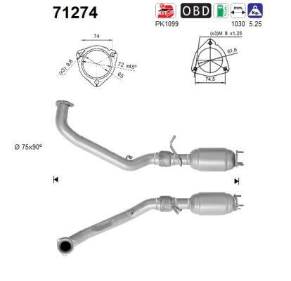 As 71274 Catalytic Converter 71274: Buy near me in Poland at 2407.PL - Good price!