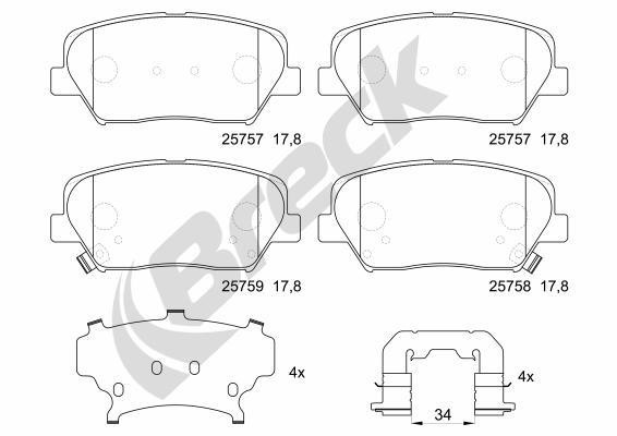 Breck 25757 00 701 00 Тормозные колодки дисковые, комплект 257570070100: Отличная цена - Купить в Польше на 2407.PL!