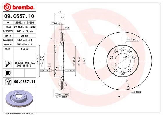 AP (Brembo) 25592 V Brake disk 25592V: Buy near me in Poland at 2407.PL - Good price!