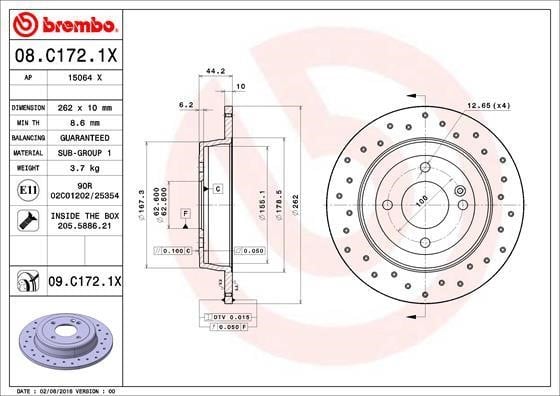 AP (Brembo) 15064 X Brake disk 15064X: Buy near me in Poland at 2407.PL - Good price!