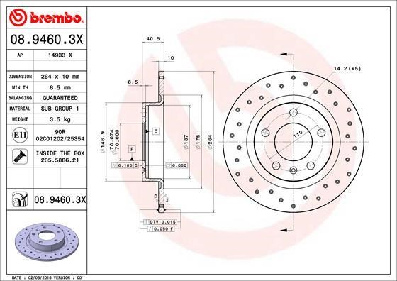 AP (Brembo) 14933 X Brake disk 14933X: Buy near me in Poland at 2407.PL - Good price!